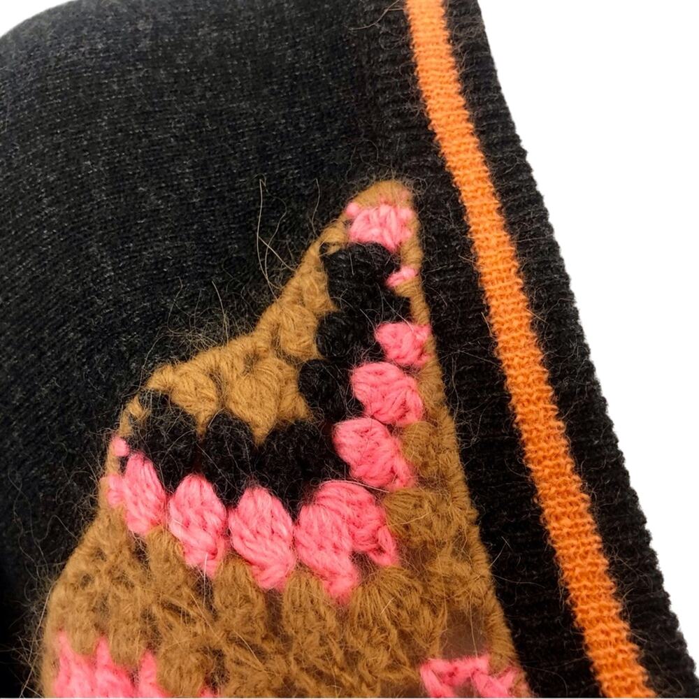JY2k Juicy Couture Crochet Granny Square Wool Cashmere Cardigan Button Front - Picture 14 of 16